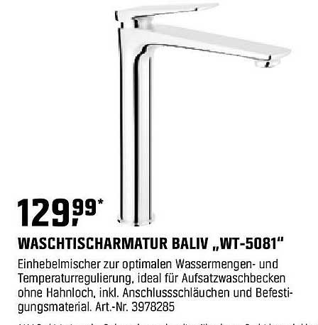 WASCHTISCHARMATUR BALIV „WT-5081“