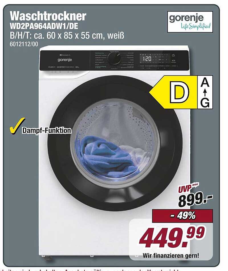 Waschtrockner WD2PA964ADW1/DE von Gorenje