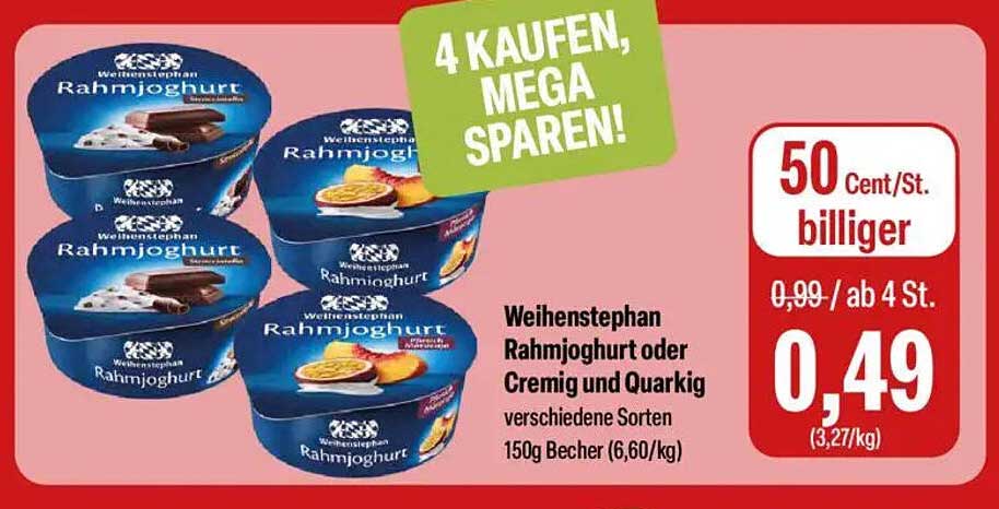 Weihenstephan Rahmjogurt oder Cremig und Quark 150g Becher