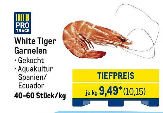 White Tiger Garnelen - Gekocht aus Aquakultur
