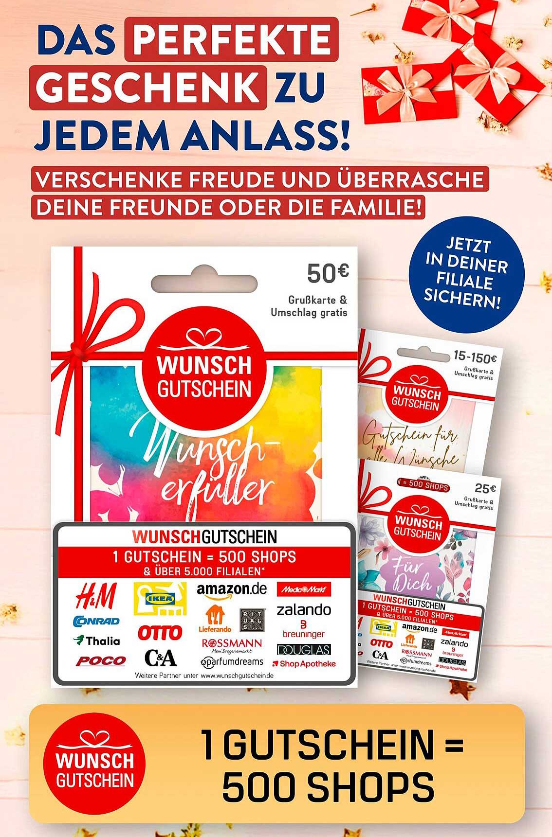 Wunsch Gutschein 50€ - Das perfekte Geschenk zu jedem Anlass!