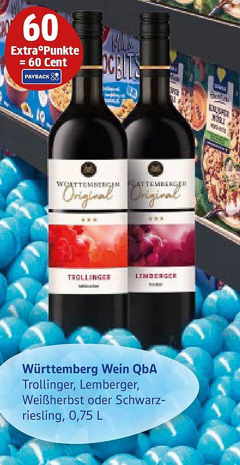 Württemberg Wein QbA Trollinger, Lemberger, Weißherbst oder Schwarzriesling, 0,75 L