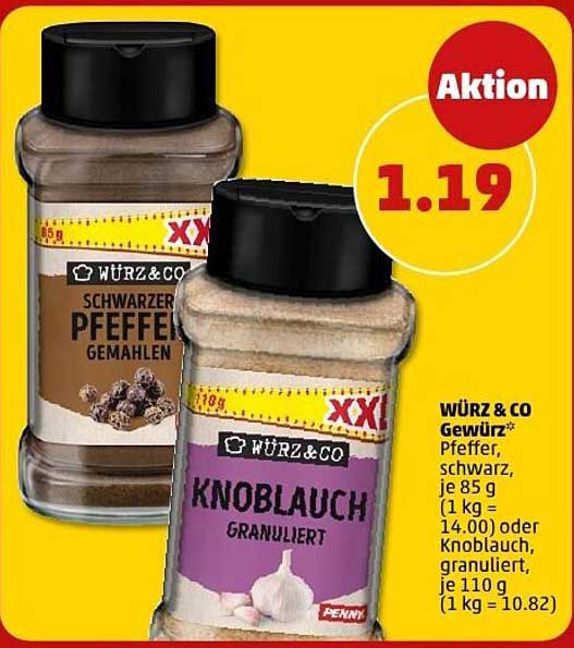 WÜRZ & CO Gewürze: Schwarzer Pfeffer und Knoblauch