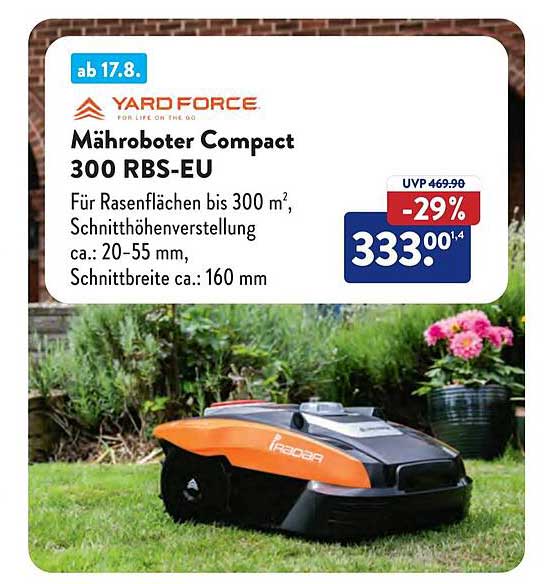 YARD FORCE Mähroboter Compact 300 RBS-EU