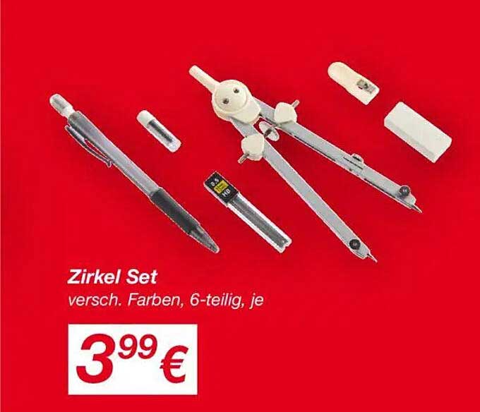 Zirkel Set verschieden Farben, 6-teilig