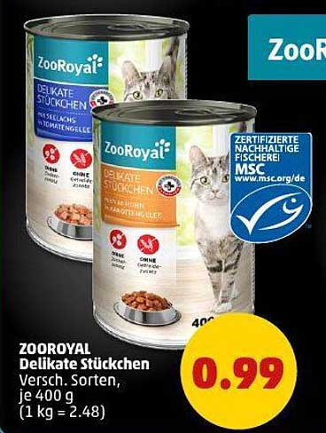 ZOOROYAL Delikate Stückchen in verschiedenen Sorten