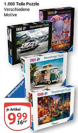 1.000 Teile Puzzle - Verschiedene Motive