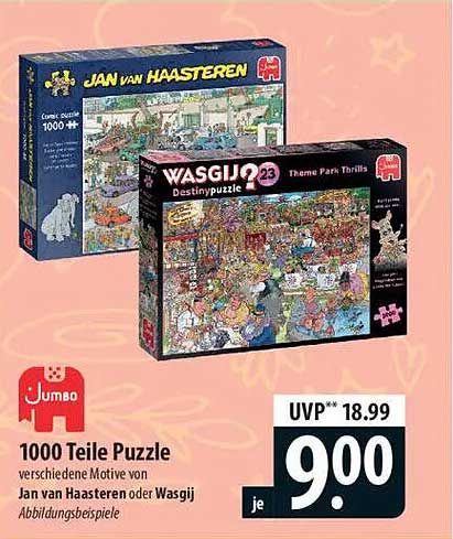 1000 Teile Puzzle von Jan van Haasteren oder Wasgij