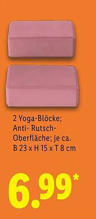 2 Yoga-Blöcke; Anti-Rutsch-Oberfläche; je ca. B 23 x H 15 x T 8 cm