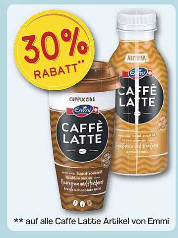 30% Rabatt auf alle Caffe Latte Artikel von Emmi