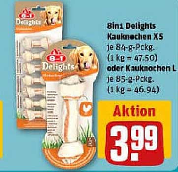 8in1 Delights Kauknocken XS und L für Hunde