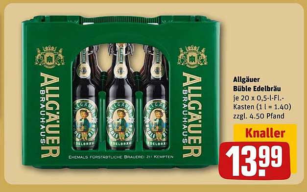 Allgäuer Büble Edelbräu 20 x 0,5 L Kasten