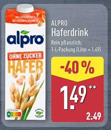 ALPRO Haferdrink 1-L-Packung - ohne Zucker