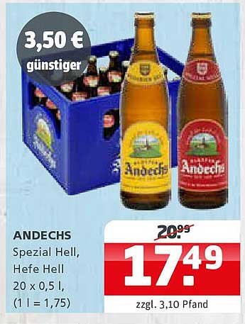 ANDECHS Spezial Hell, Hefe Hell 20 x 0,5 l