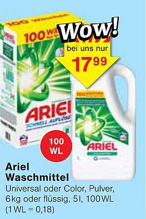 Ariel Waschmittel - Universell einsetzbar für strahlende Sauberkeit