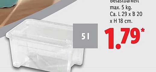 Aufbewahrungsbox transparent 29 x 20 x 18 cm