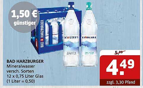 BAD HARZBURGER Mineralwasser 12 x 0,75 Liter