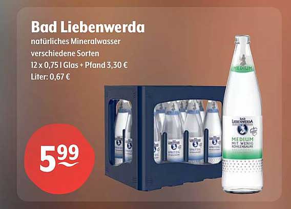 Bad Liebenwerda natürliches Mineralwasser - 12 x 0,75 l