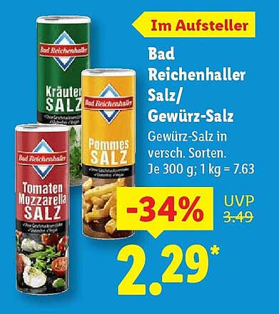 Bad Reichenhaller Salz/Gewürz-Salz in verschiedenen Sorten