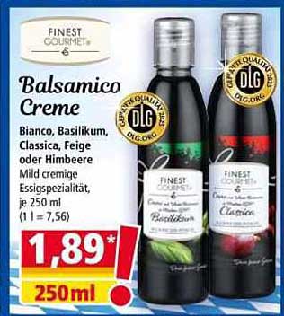 Balsamico Creme Bianco, Basilikum, Classica, Feige oder Himbeere - 250 ml