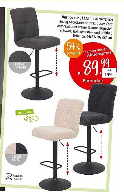 Barhocker „LENI“ - 54% sparen