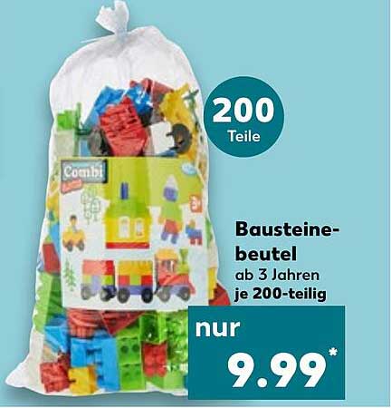 Bausteinebeutel - 200 Teile ab 3 Jahren