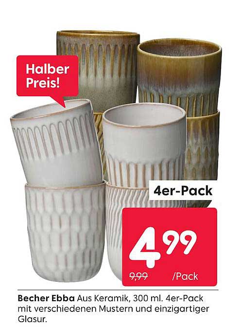 Becher Ebba 4er-Pack - Halber Preis!