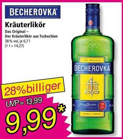 Becherovka Kräuterlikör 0,7 l - Das Original aus Tschechien