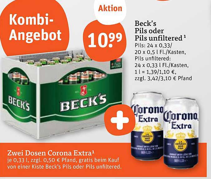 Beck's Pils oder Pils unfiltered Kombi-Angebot