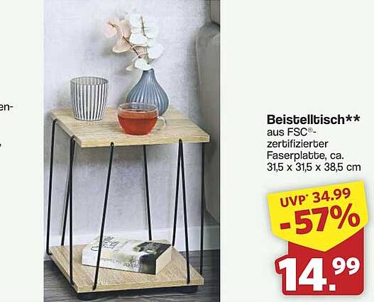 Beistelltisch** aus FSC-zertifizierter Faserplatte