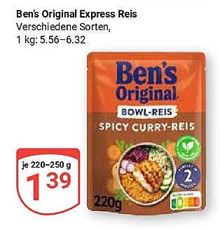 Ben's Original Express Reis - Spicy Curry-Reis 220 g