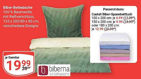 Biber-Bettwäsche 100 % Baumwolle, mit Reißverschluss, 135 x 200/80 x 80 cm, verschiedene Designs