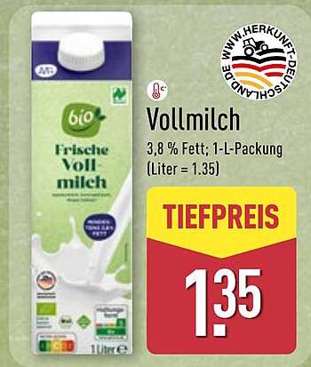 Bio Frische Vollmilch 1-L-Packung
