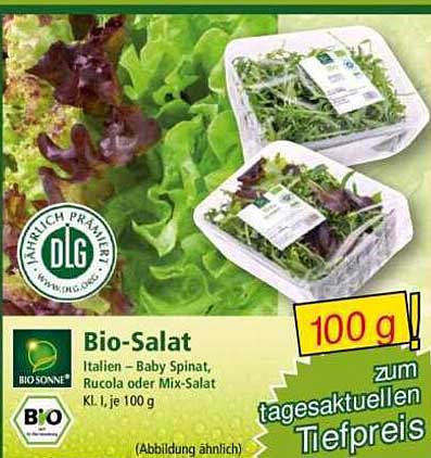 Bio-Salat - Italien – Baby Spinat, Rucola oder Mix-Salat
