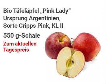 Bio Täfeläpfel „Pink Lady“ - 550 g-Schale