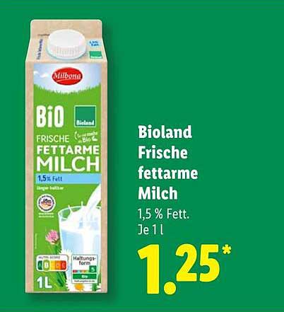 Bioland Frische fettarme Milch 1,5 % Fett