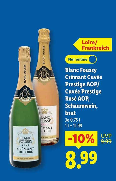 Blanc Foussy Crément Cuvée Prestige AOP / Cuvée Prestige Rosé AOP, Schaumwein, brut