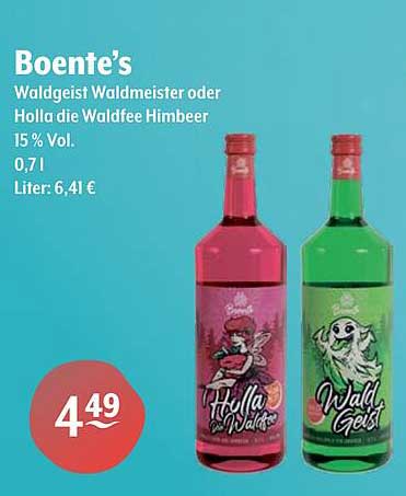 Boente's Waldgeist Waldmeister oder Holla die Waldfee Himbeer 0,7 l