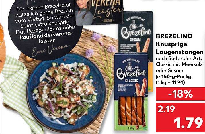 BREZELINO Knusprige Laugenstangen nach Südtiroler Art, Classic mit Meersalz oder Sesam je 150-g-Pack.
