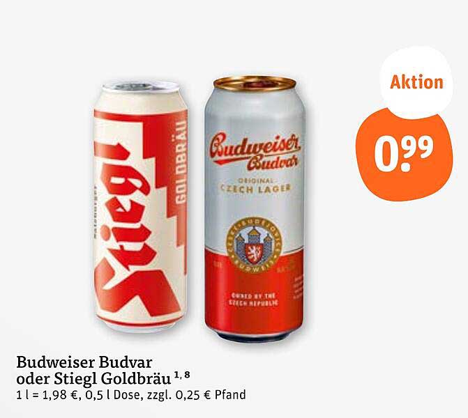 Budweiser Budvar oder Stiegl Goldbräu