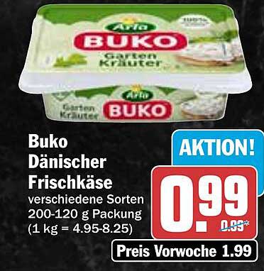 Buko Dänischer Frischkäse 200-120 g Packung - Aktion!
