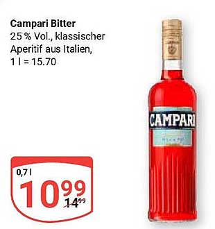 Campari Bitter 0,7 l - Klassischer Aperitif aus Italien
