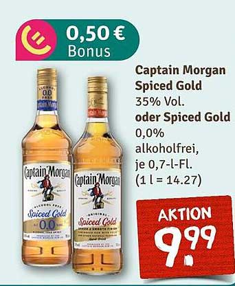 Captain Morgan Spiced Gold oder Spiced Gold 0,0% – Aktion
