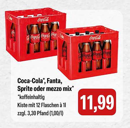 Coca-Cola*, Fanta, Sprite oder mezzo mix* - Kiste mit 12 Flaschen à 1l