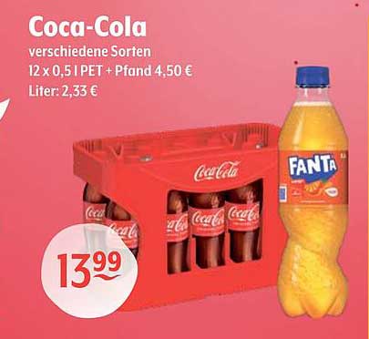 Coca-Cola verschiedene Sorten – 12 x 0,5 l PET