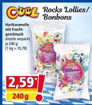 COOL Rocks Lollies/Bonbons - Hartkaramelle mit Fruchtgeschmack