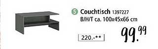 Couchtisch 1397227 - B/H/T ca. 100x45x66 cm