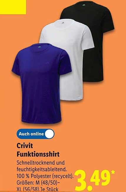 Crivit Funktionsshirt - Schnell trocknend und feuchtigkeitsableitend