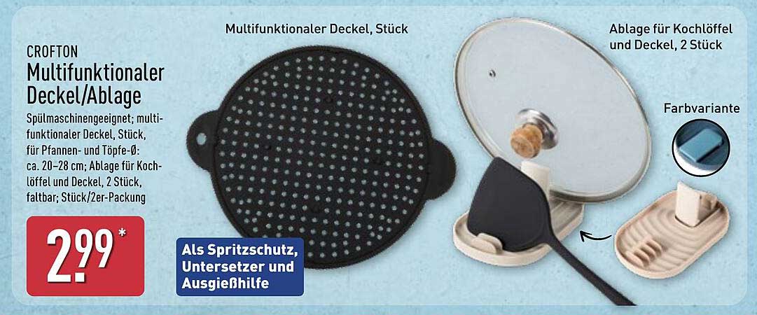 CROFTON Multifunktionaler Deckel/Ablage, 2 Stück