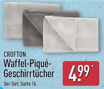 CROFTON Waffel-Piqué-Geschirrttücher 3er-Set
